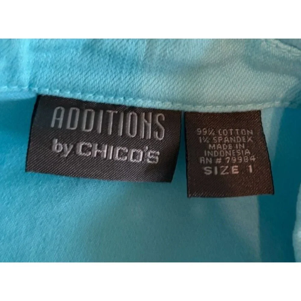 CHICOS Additions Womens Denim JACKET 3/4 Sleeve BLUE Size 1 (M/8)